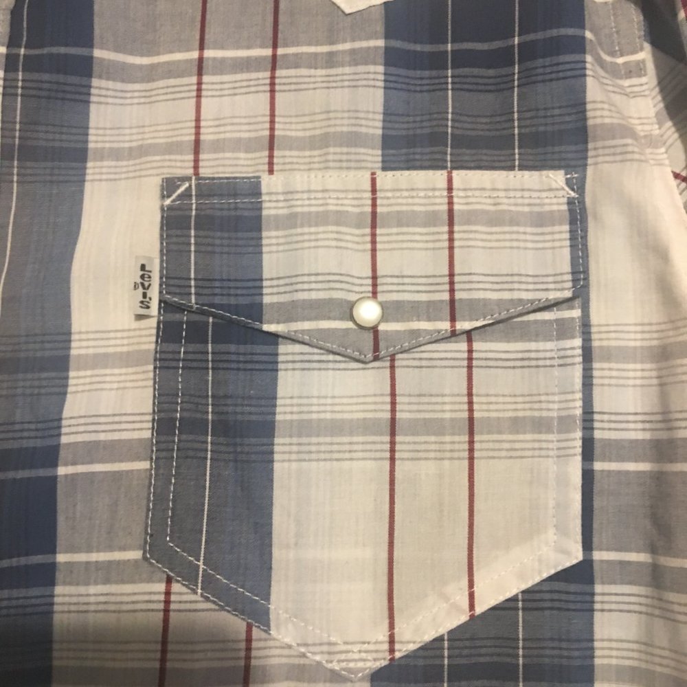 LEVI MEN SNAP BUTTON DOWN LONG SLEEVE SHIRT SIZE LARGE - Picture 3 of 6